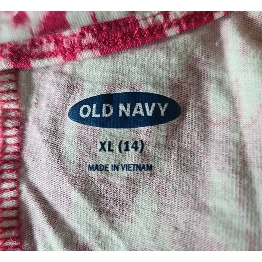 OLD NAVY Sleeveless Aline Dress Girls 14 XL Pink White Geometric Scoop‎ Neck